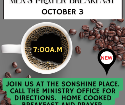 Join us at the Sonshine Place. Call the ministry office for directions. (2)